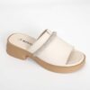 YZY wholesale OEM Women beige microfiber leather slippers