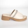 YZY wholesale OEM Women beige microfiber leather slippers