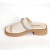 YZY wholesale OEM Women beige microfiber leather slippers