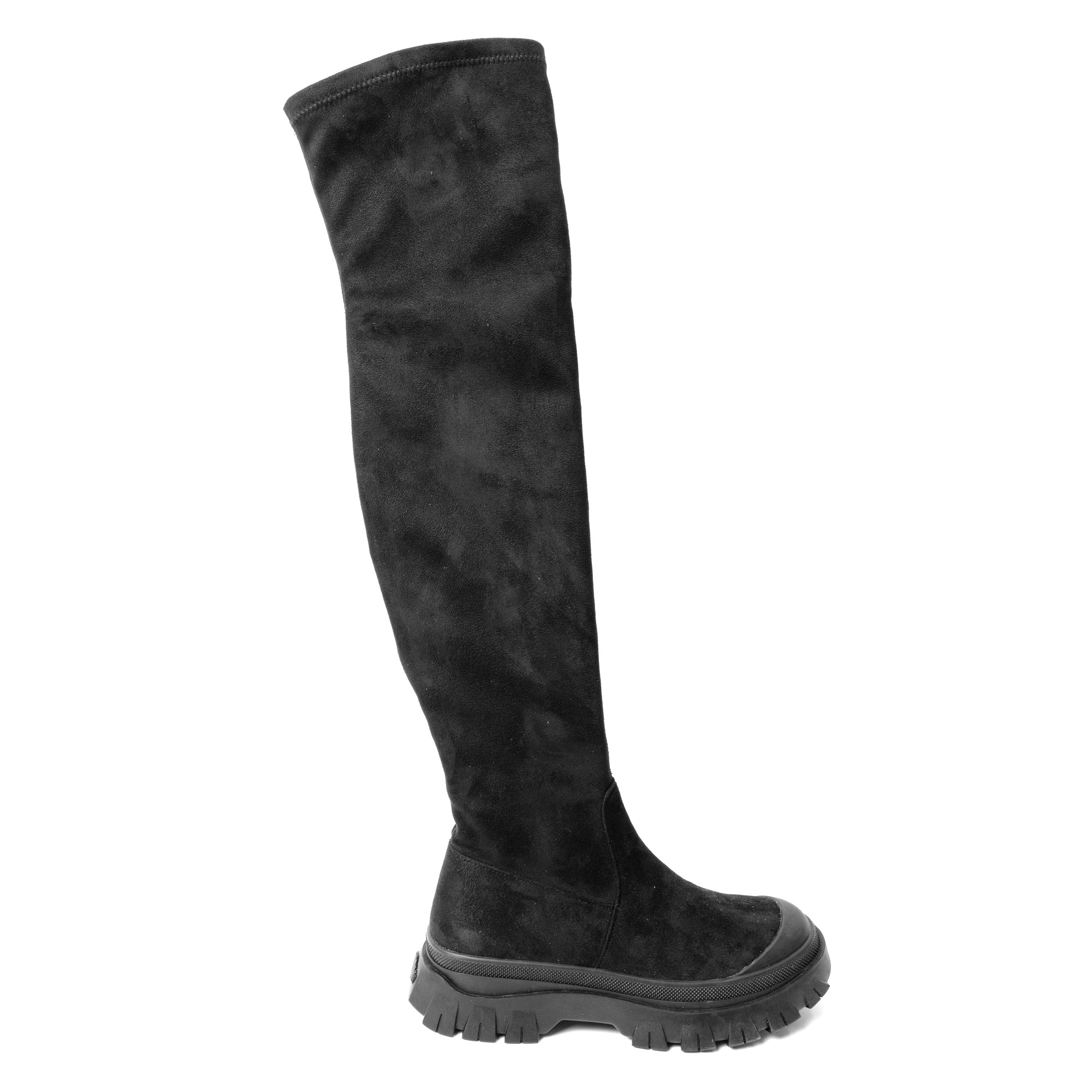 YZY Wholesale knee high boots for women with black microfiber