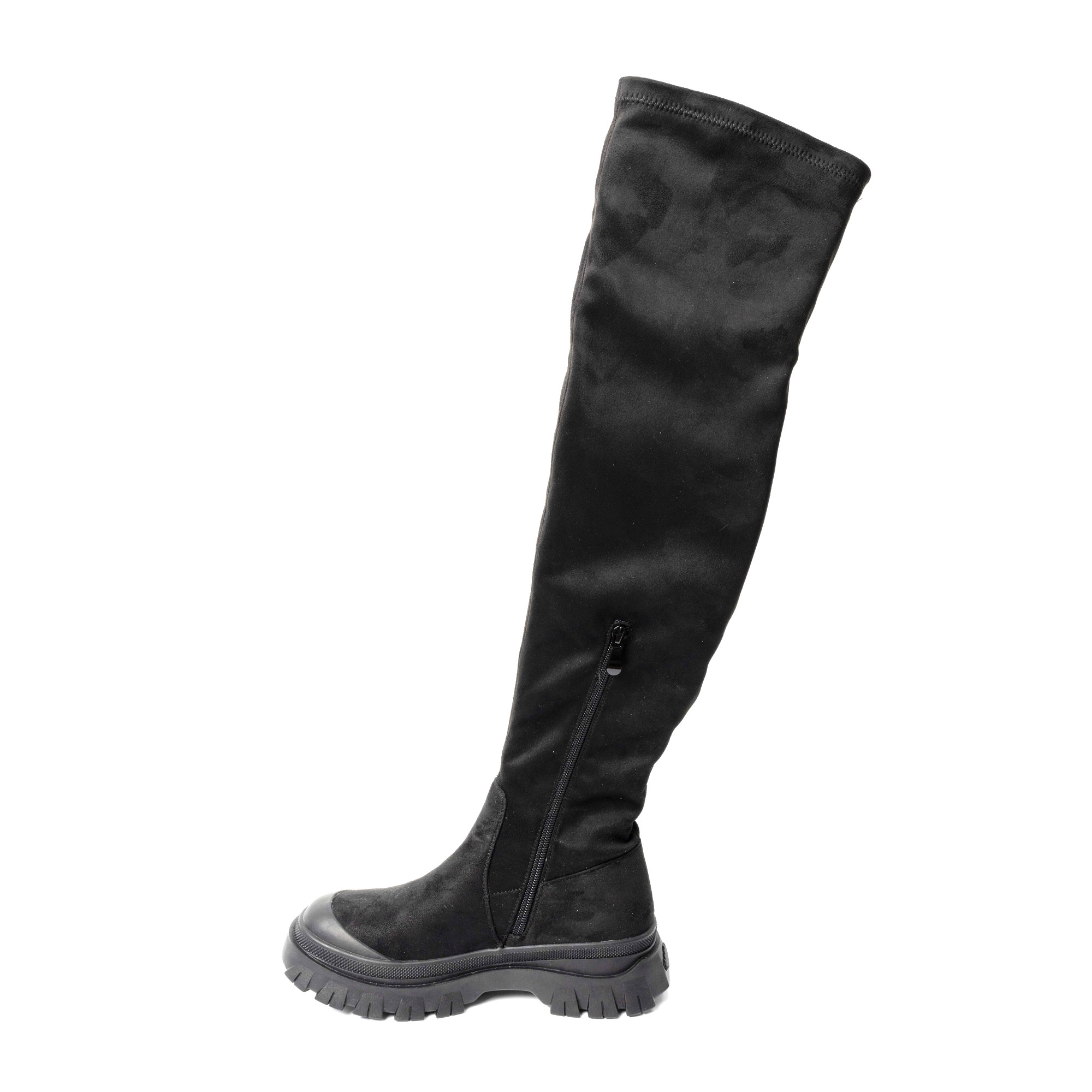 YZY Wholesale knee high boots for women with black microfiber