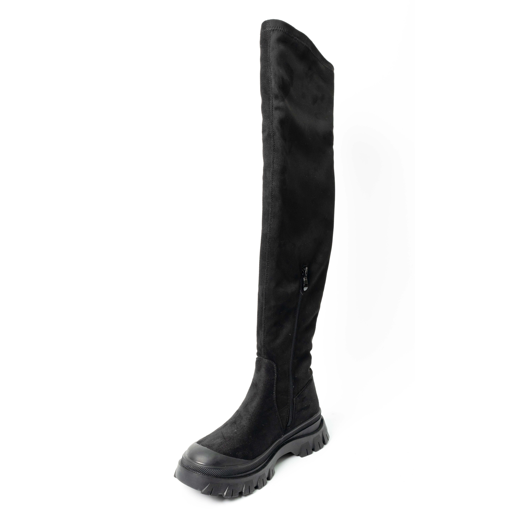 YZY Wholesale knee high boots for women with black microfiber