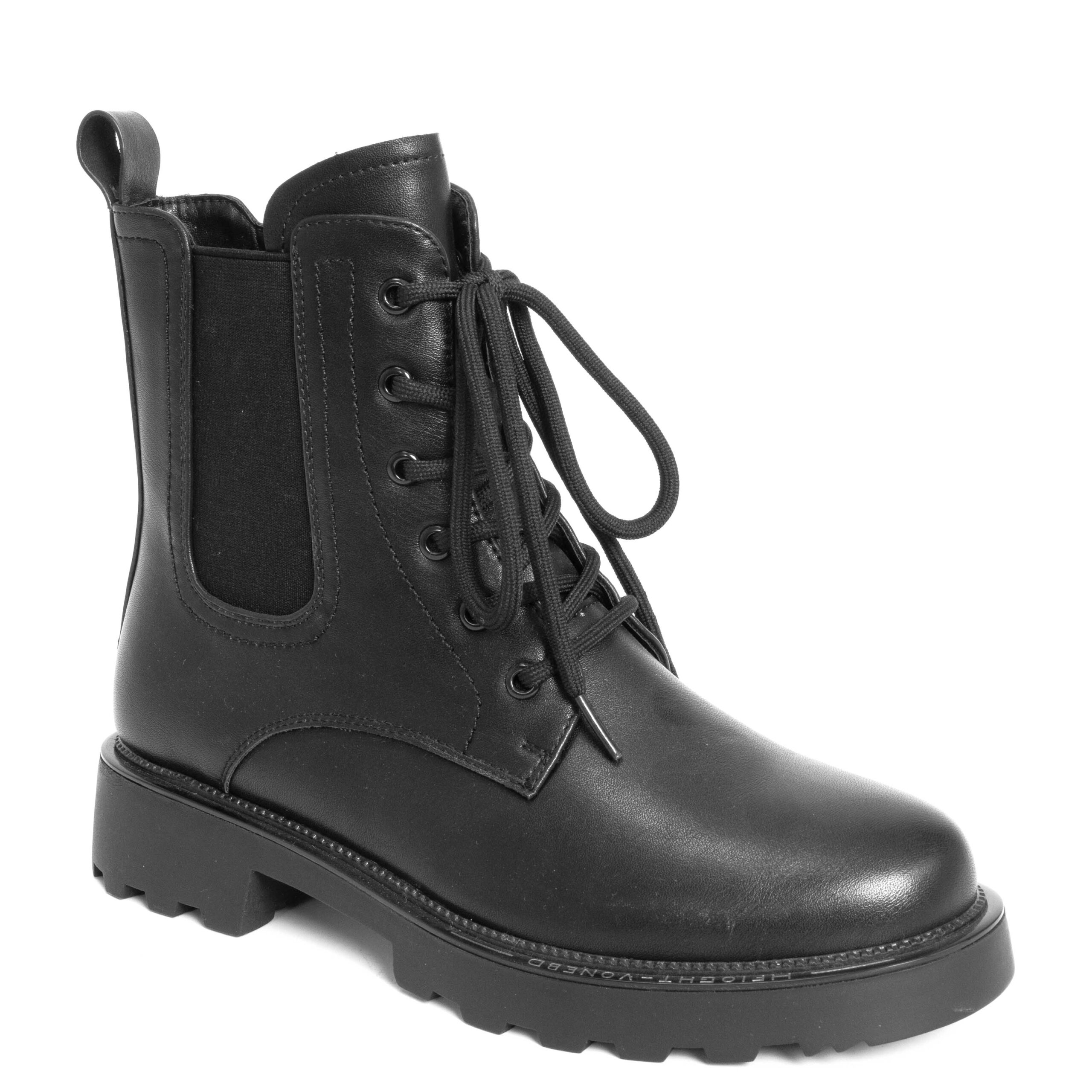 YZY Wholesale women Black PU ankle Work boots