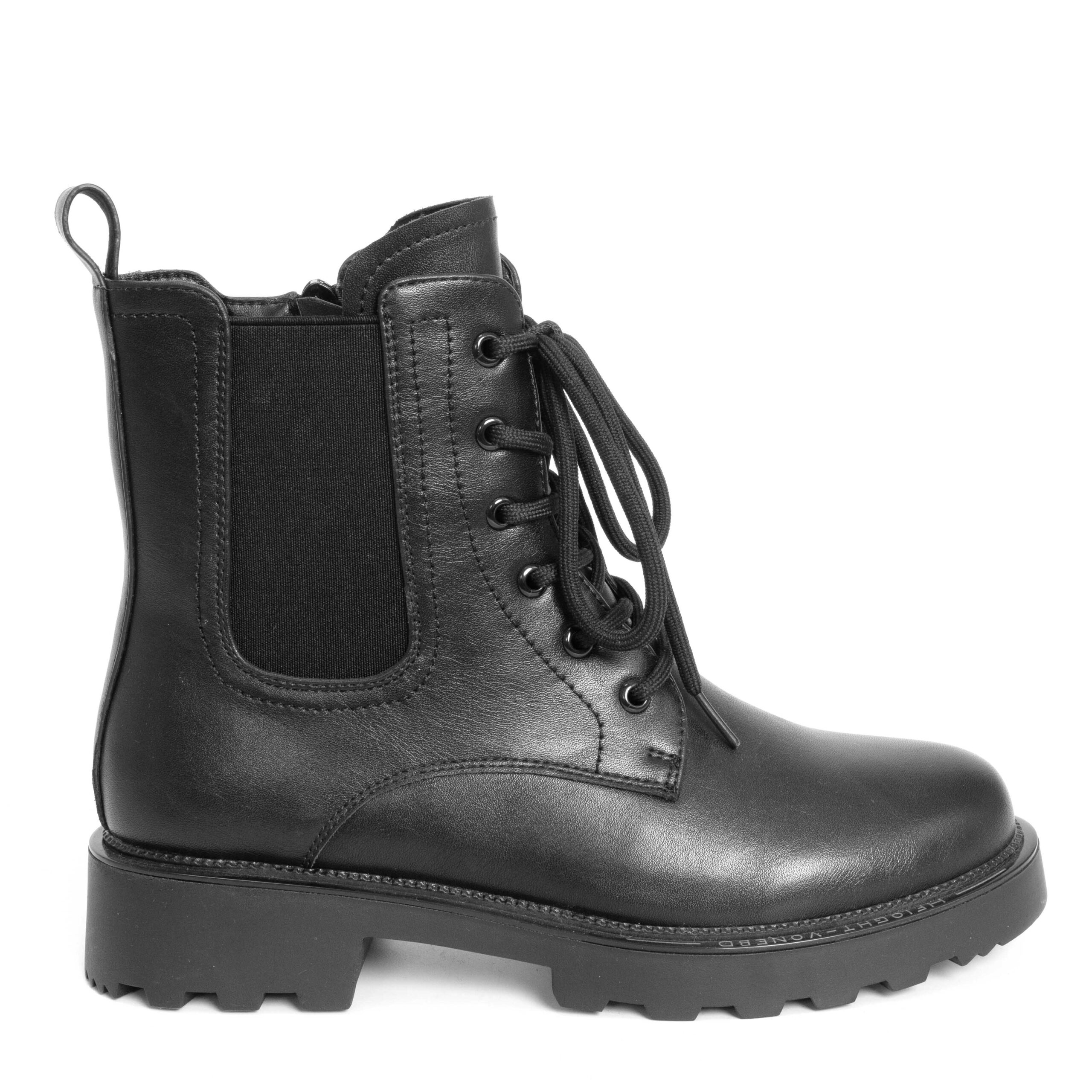 YZY Wholesale women Black PU ankle Work boots