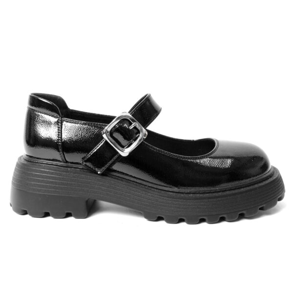 Wholesale black patent leather dress and flat shoes for women