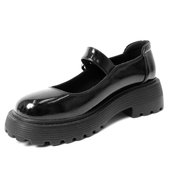 Wholesale black patent leather dress and flat shoes for women