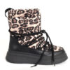 women leopard boots with PU and nylon