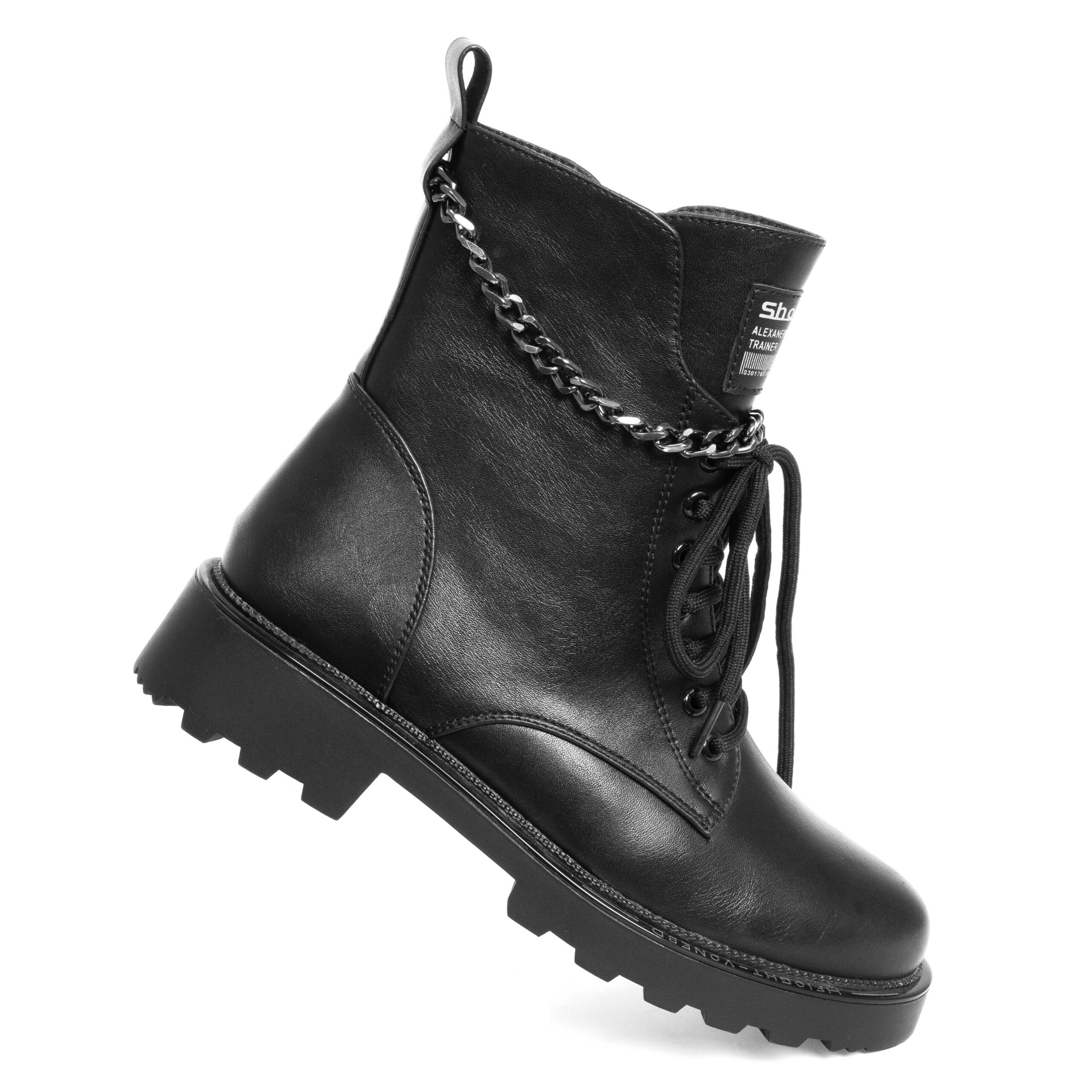 YZY Wholesale Black work boots for women with PU leather