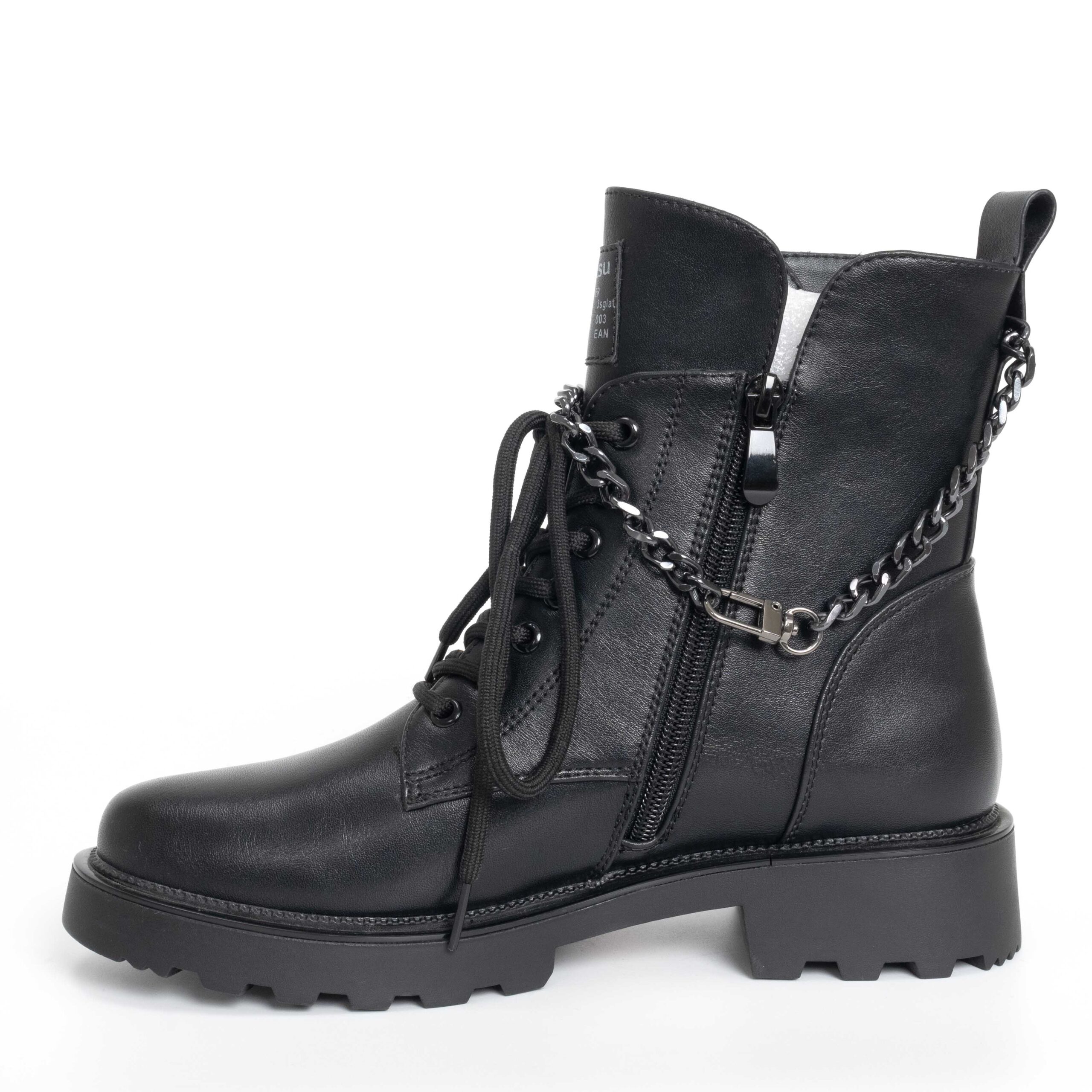 YZY Wholesale Black work boots for women with PU leather