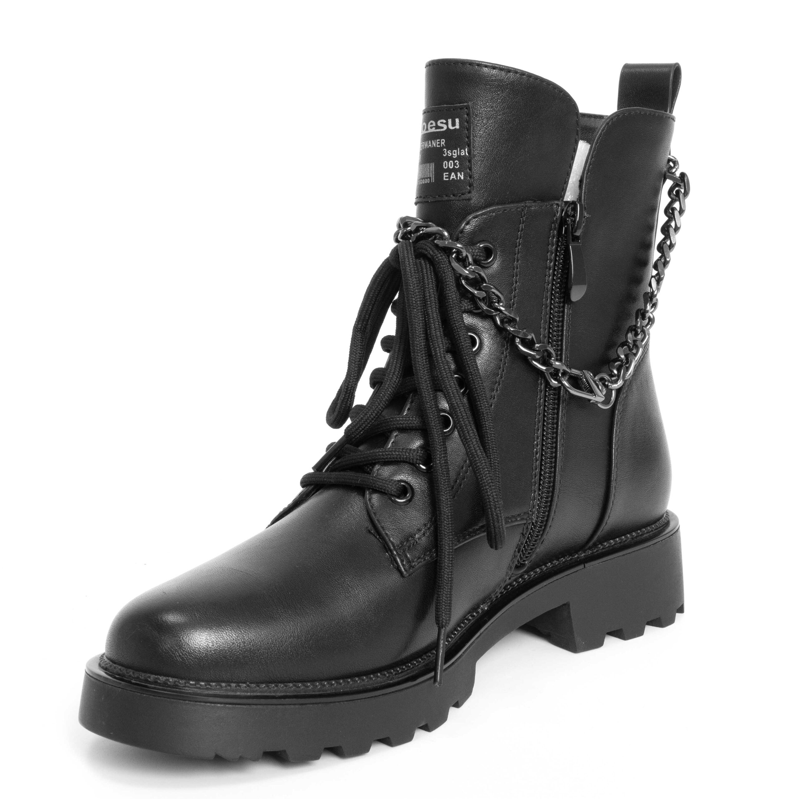 YZY Wholesale Black work boots for women with PU leather