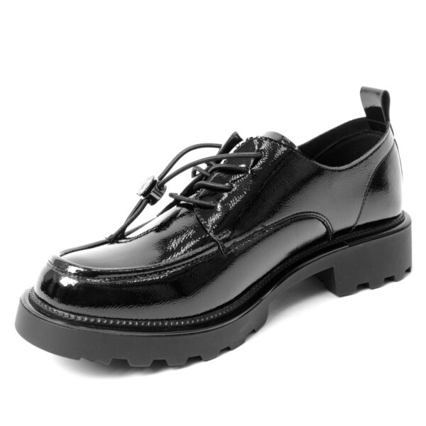 Wholesale black patent leather dress and flat shoes for women