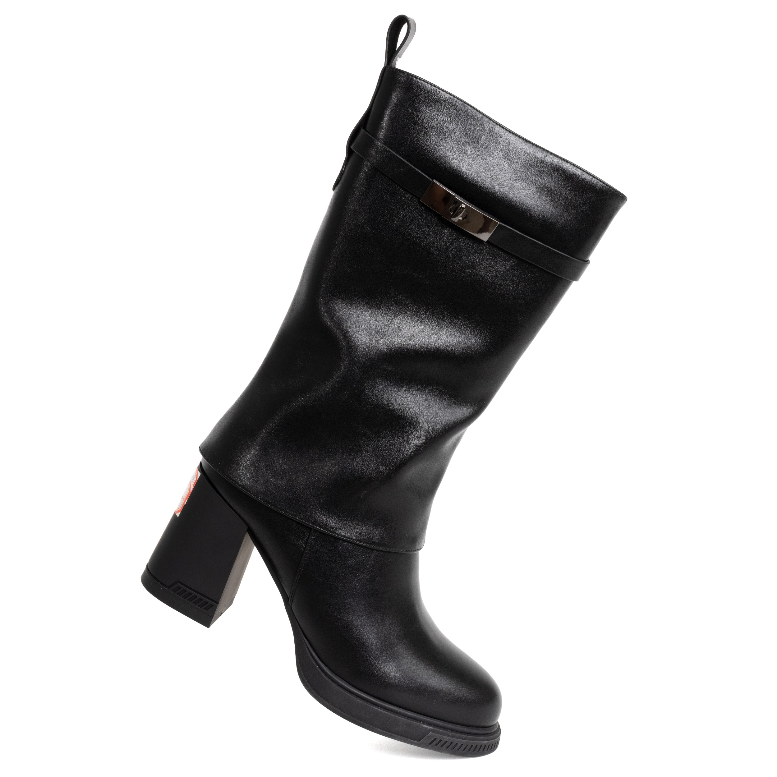 YZY Wholesale women Black knee high boots with PU leather