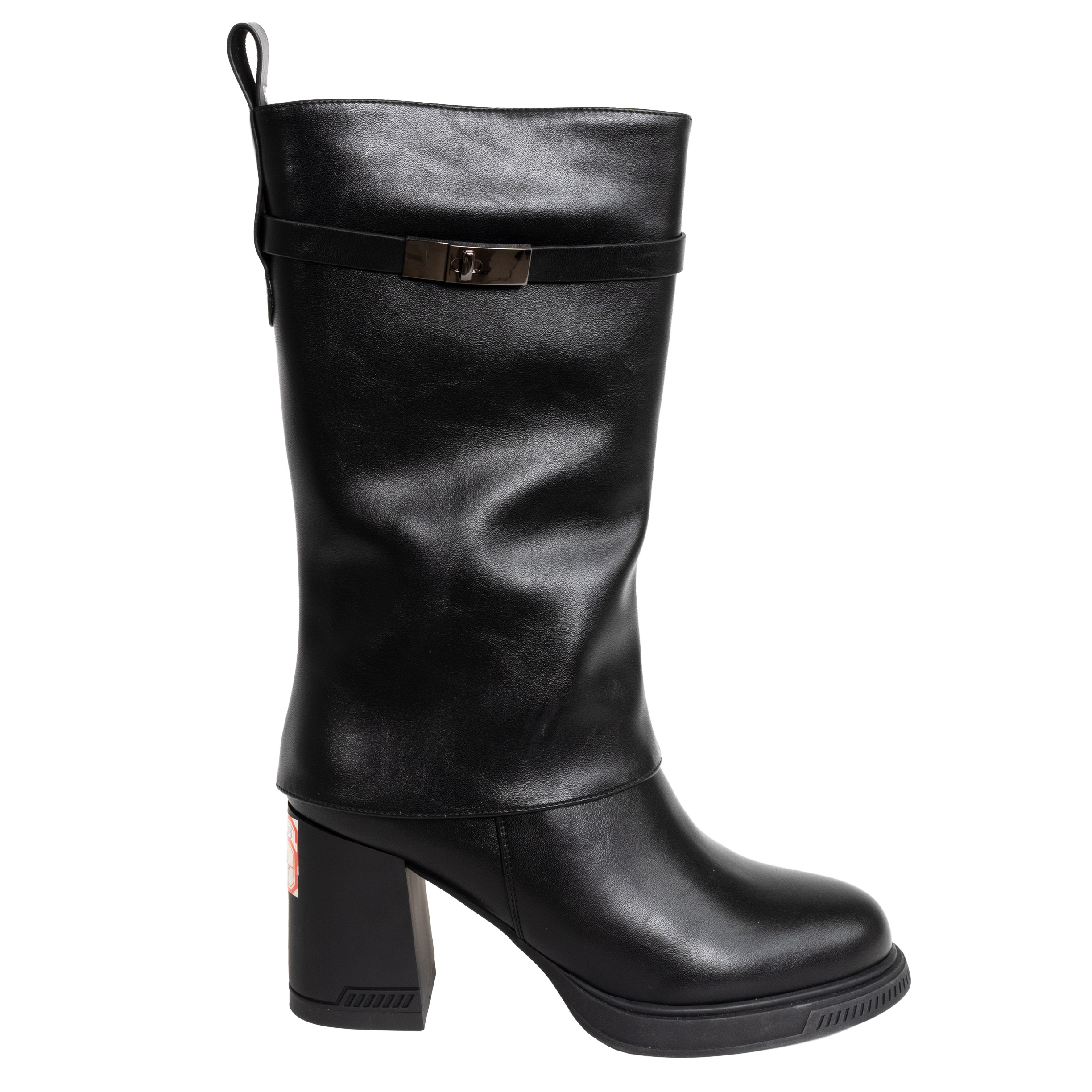 YZY Wholesale women Black knee high boots with PU leather