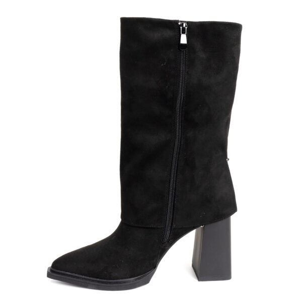 YZY Wholesale women Black knee high boots with Microfiber