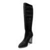 YZY Wholesale women Black heeled boots with microfiber