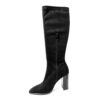 YZY Wholesale women Black heeled boots with microfiber