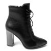 YZY Wholesale women Black heeled boots with PU leather