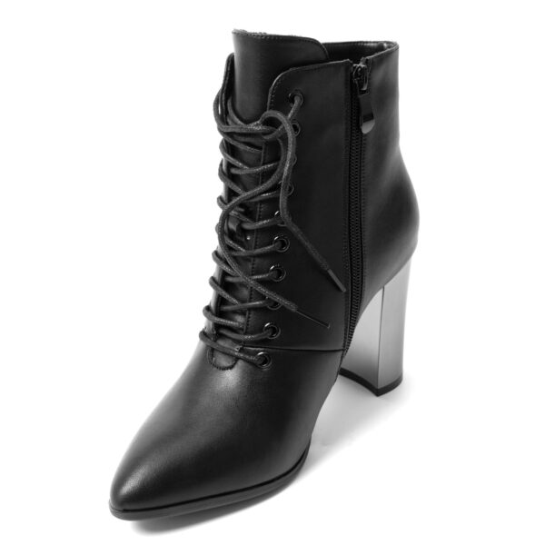 YZY Wholesale women Black heeled boots with PU leather