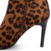 women heeled boots with brown leopard microfiber