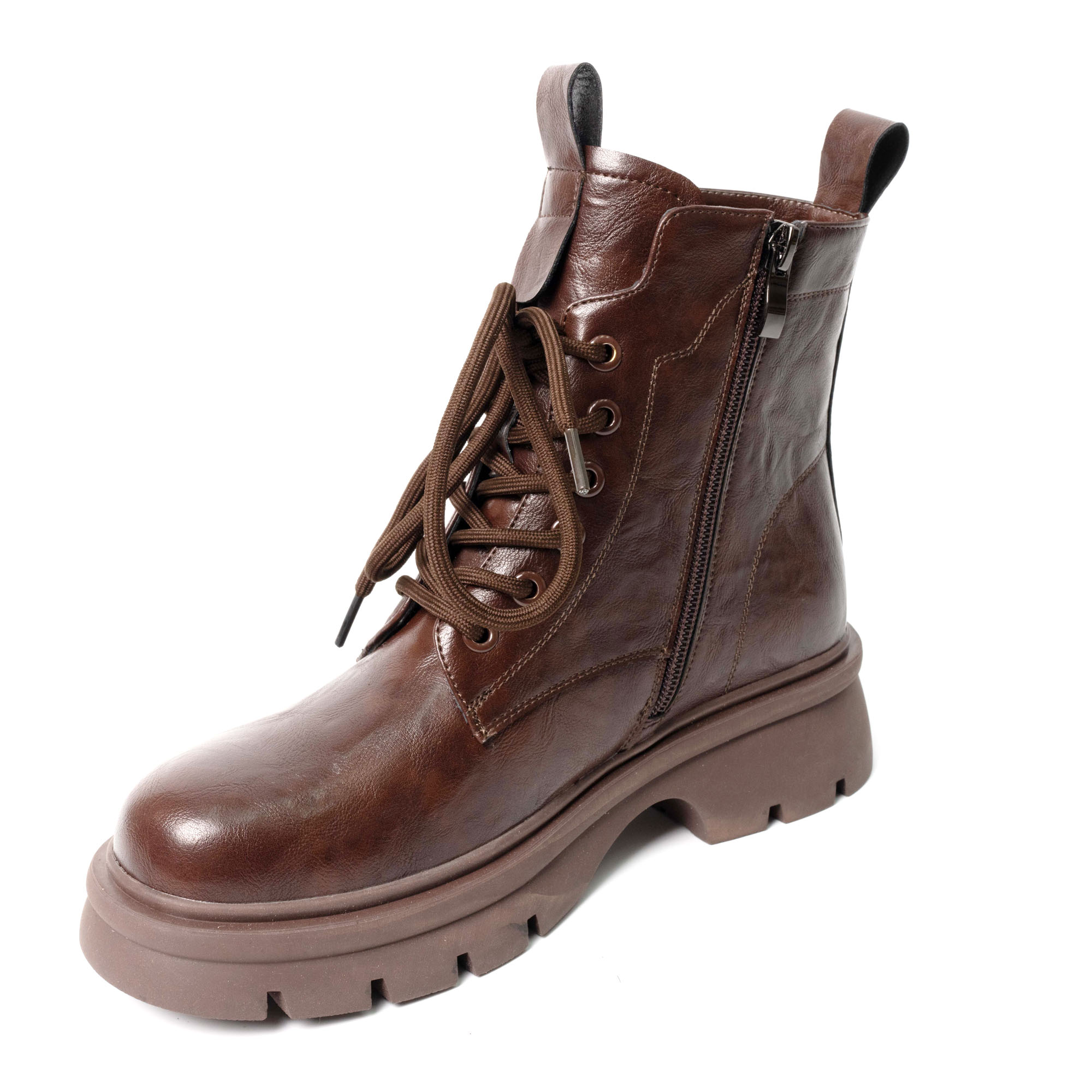 YZY Wholesale women burgundy casual boots with PU leather