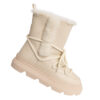 women's snow boots with beige PU and Synthetic Fur