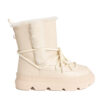 women's snow boots with beige PU and Synthetic Fur