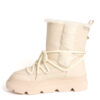 women's snow boots with beige PU and Synthetic Fur