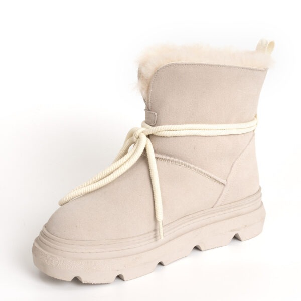 YZY wholesale best women snow boots with fur and genuine leather