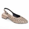 Women leopard pumps with microfiber leather