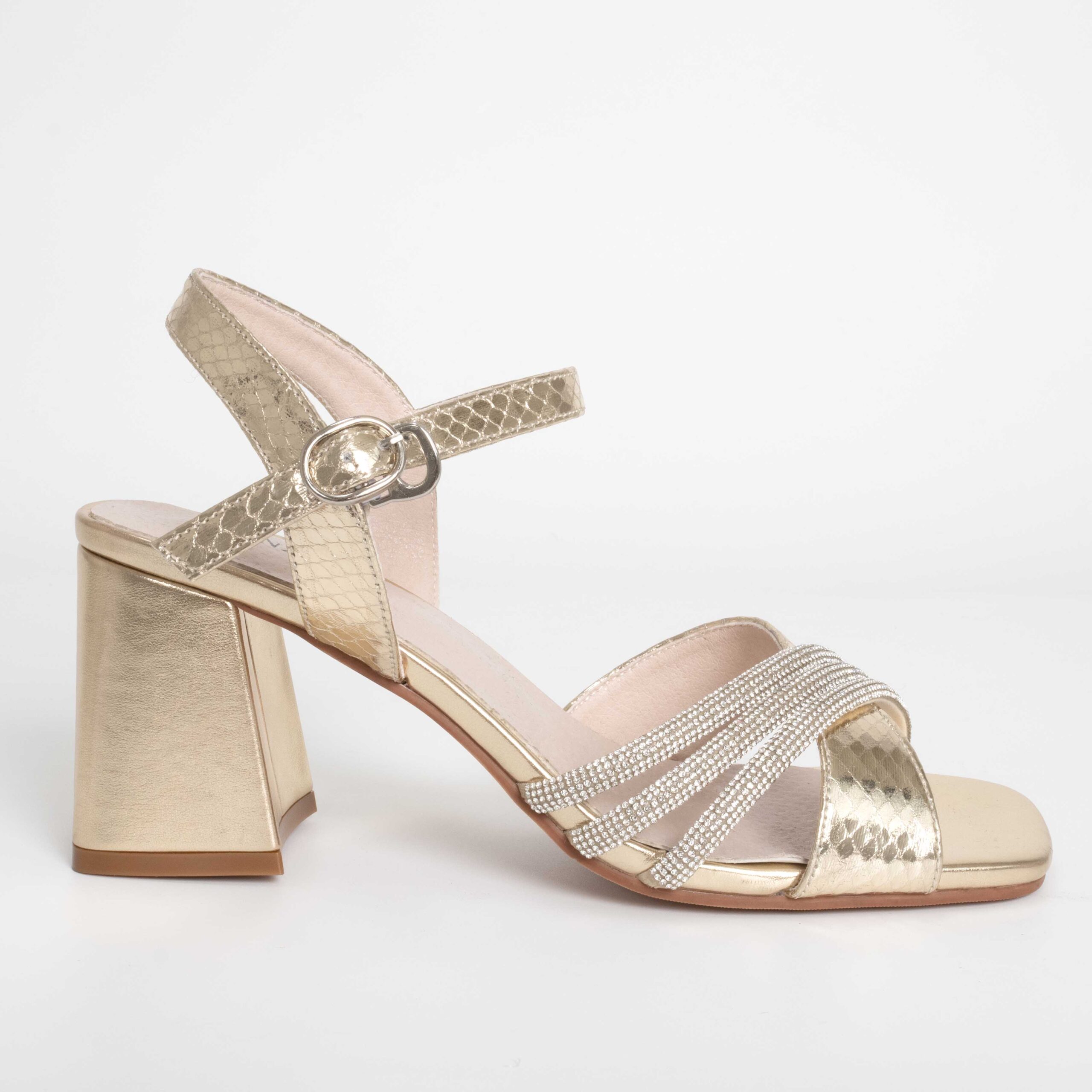 YZY wholesale OEM Sandals for women with gold patent leather