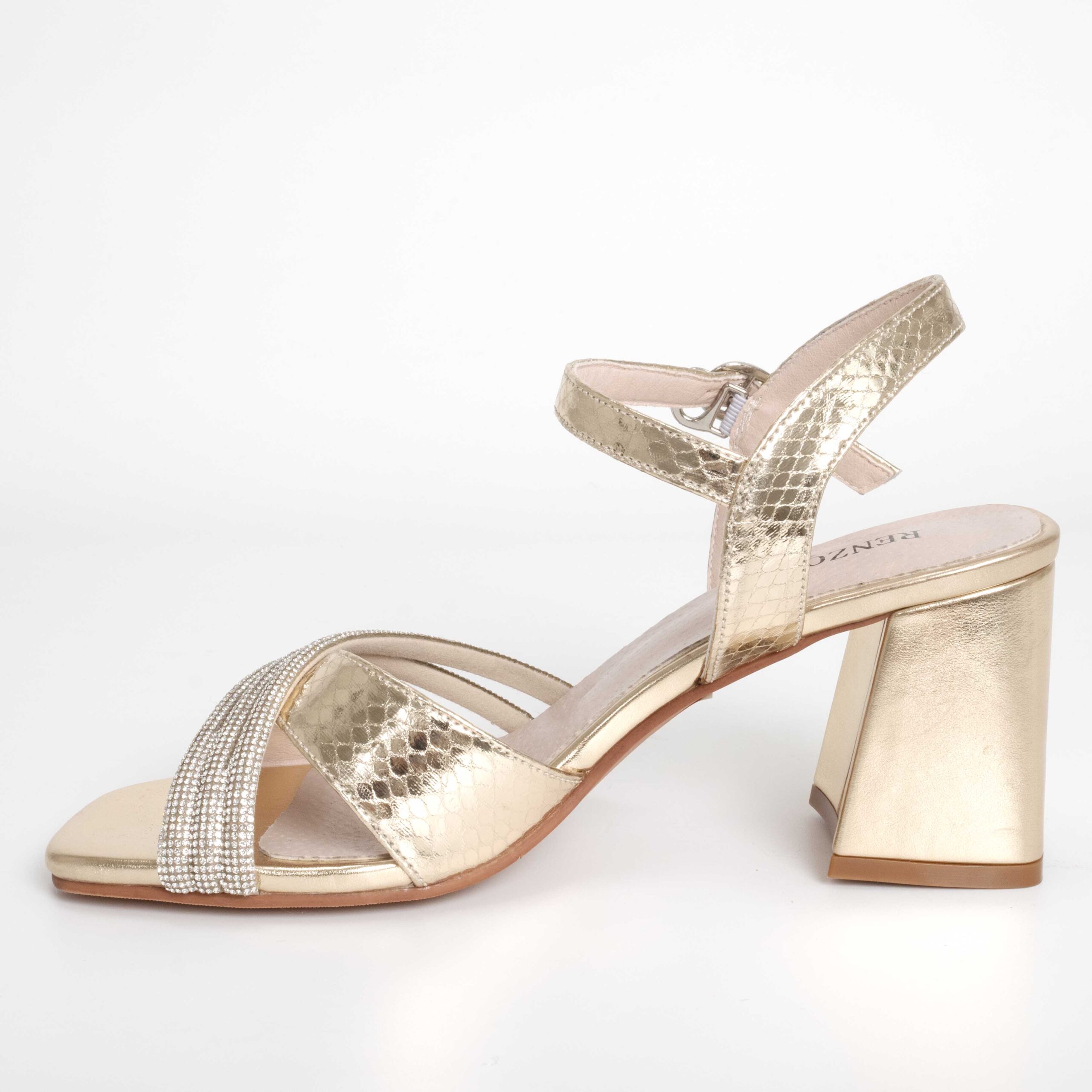 YZY wholesale OEM Sandals for women with gold patent leather