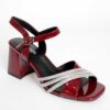 Sandals for women with Burgundy patent leather