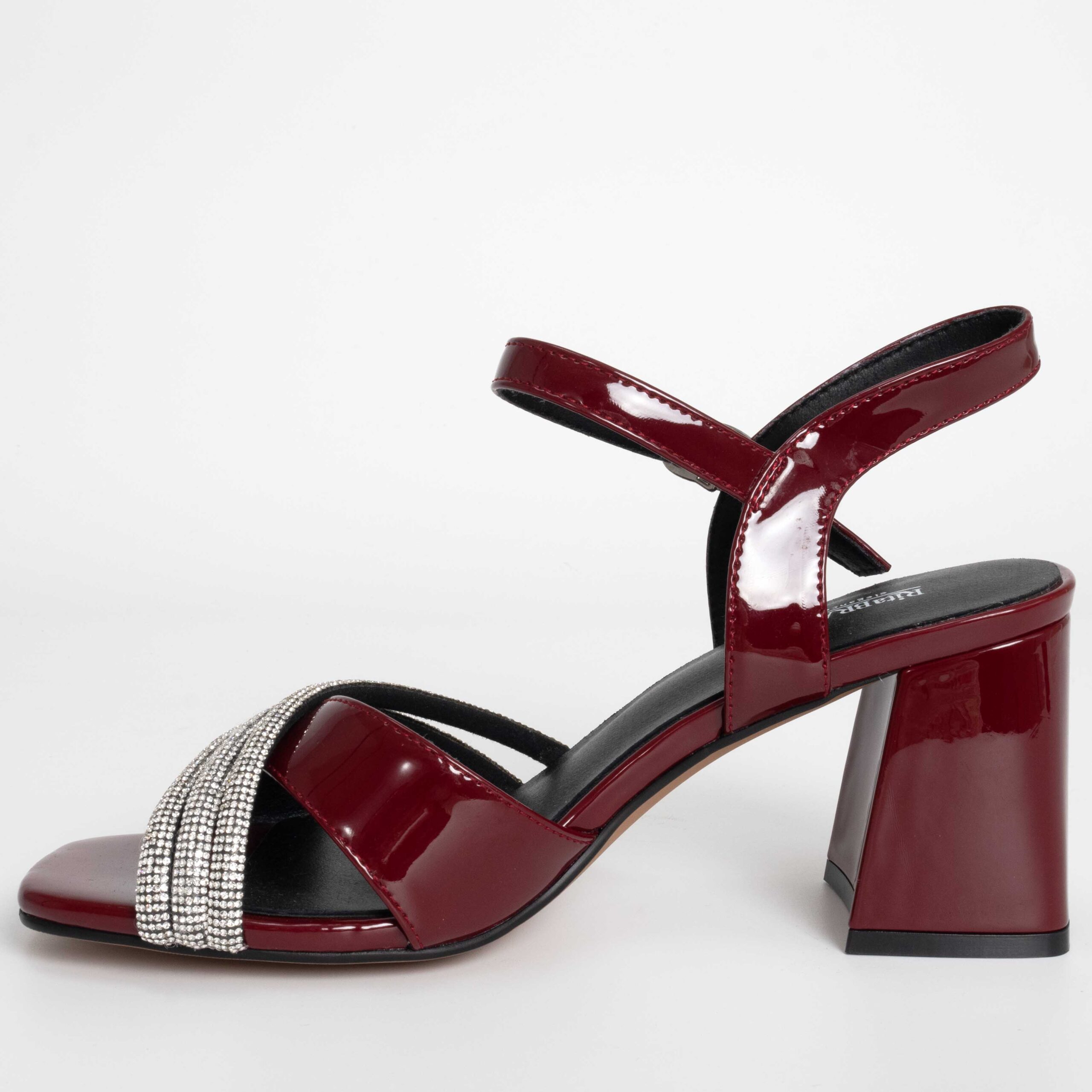 Sandals for women with Burgundy patent leather