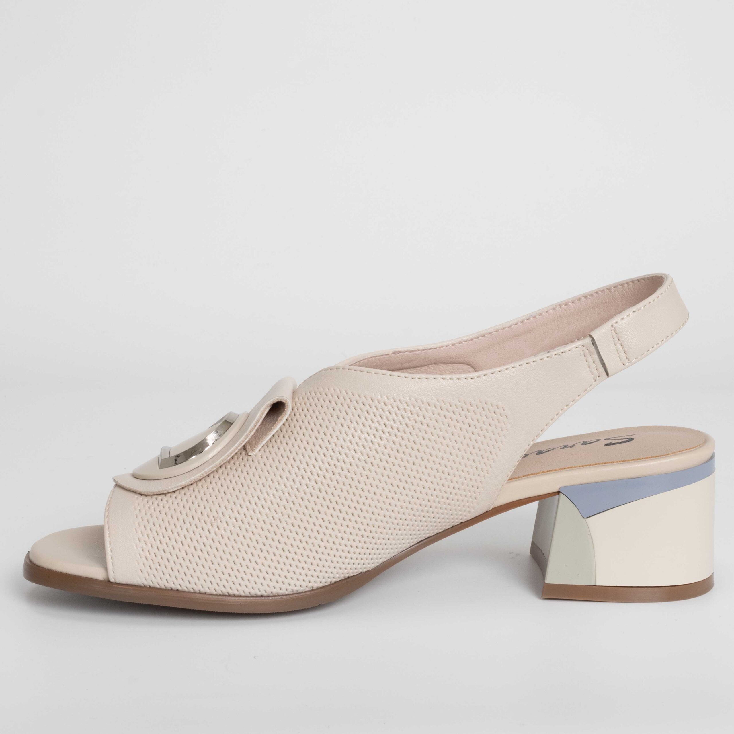 YZY wholesale OEM Women Beige microfiber leather sandals