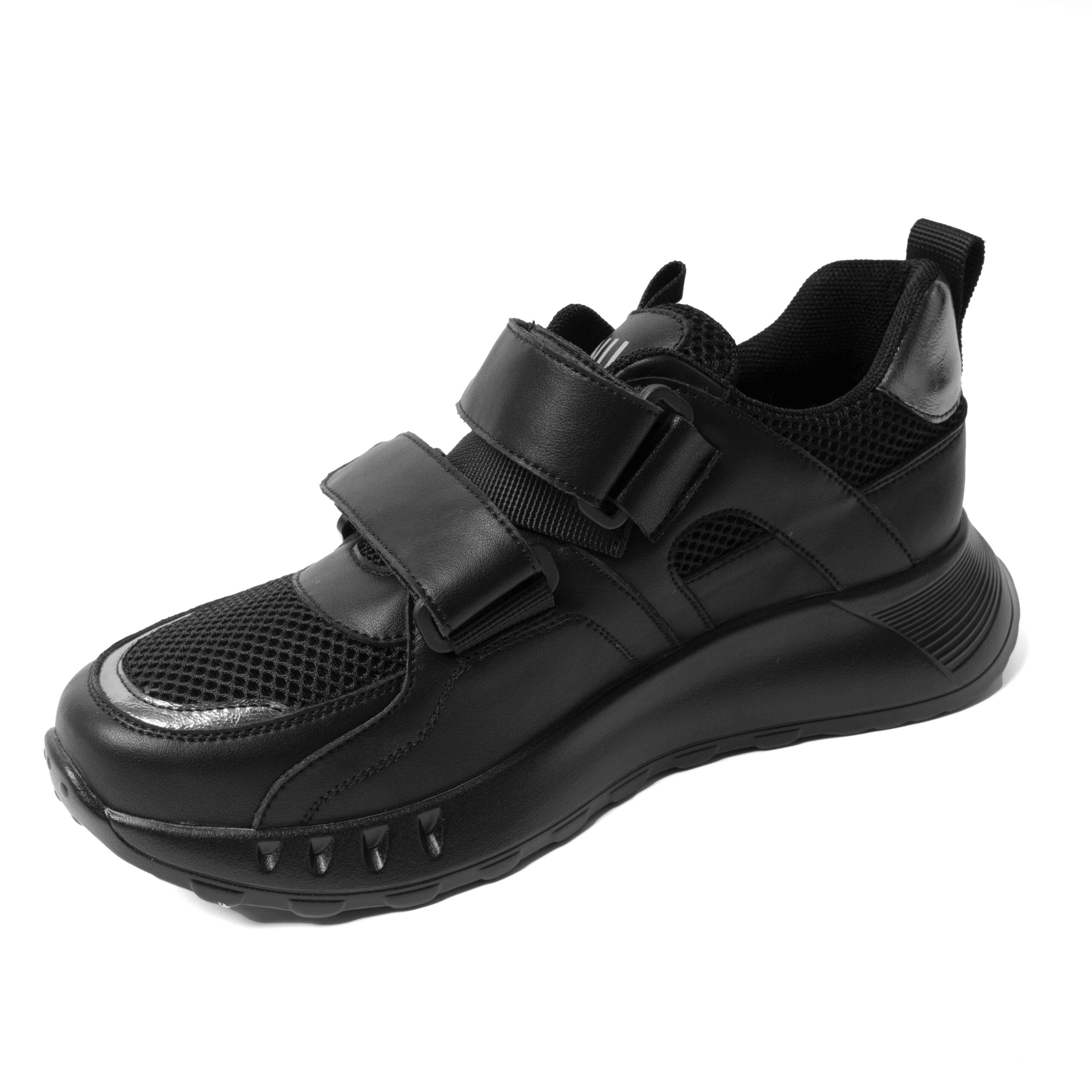 YZY Wholesale women Black sports and casual shoes with microfiber leather