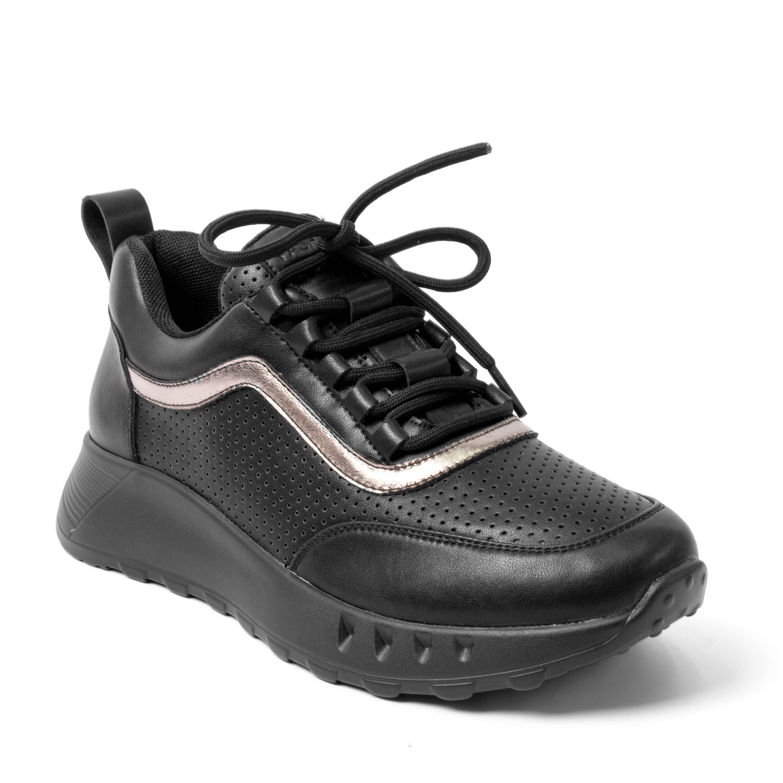 YZY Wholesale women Black sports and casual shoes with microfiber leather