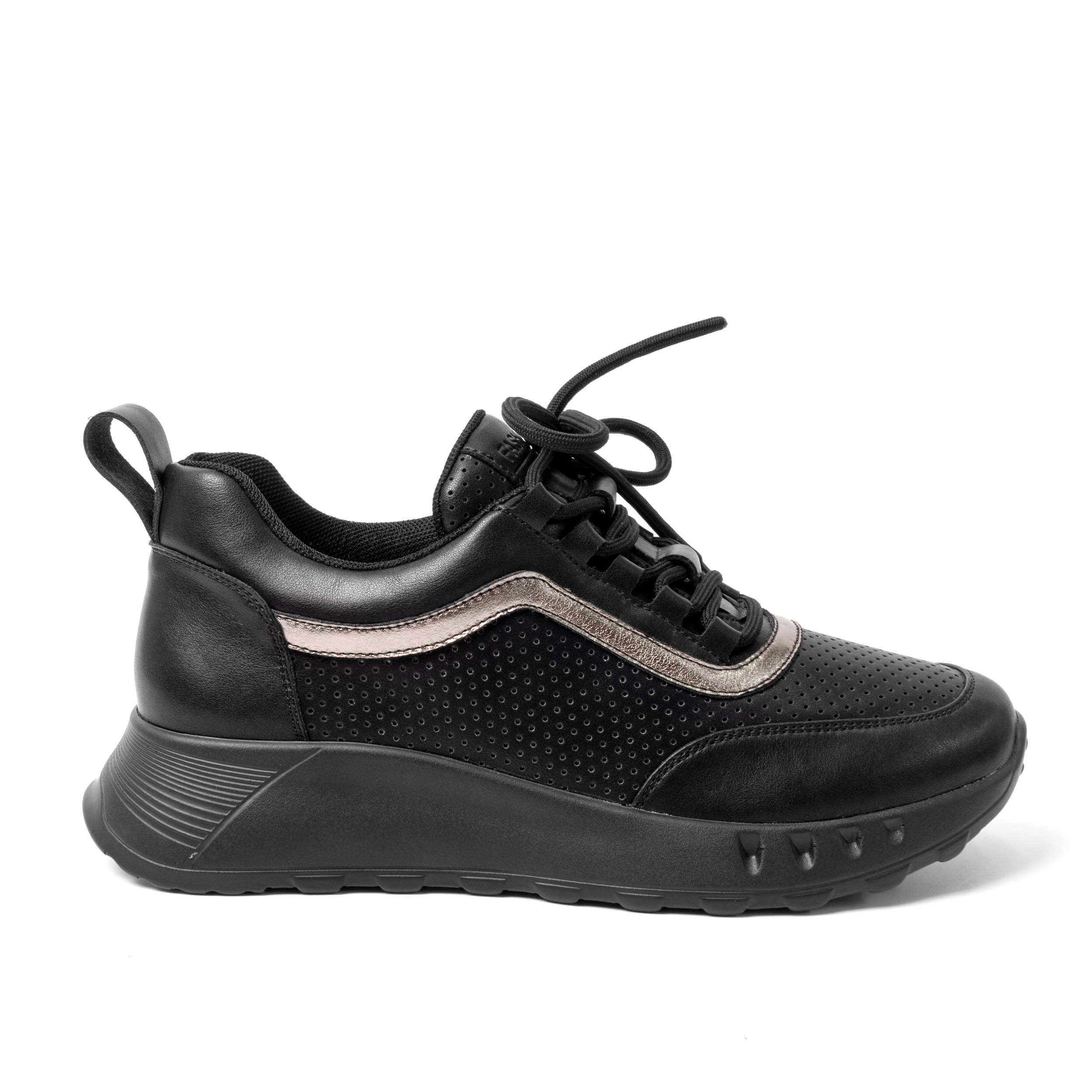 YZY Wholesale women Black sports and casual shoes with microfiber leather