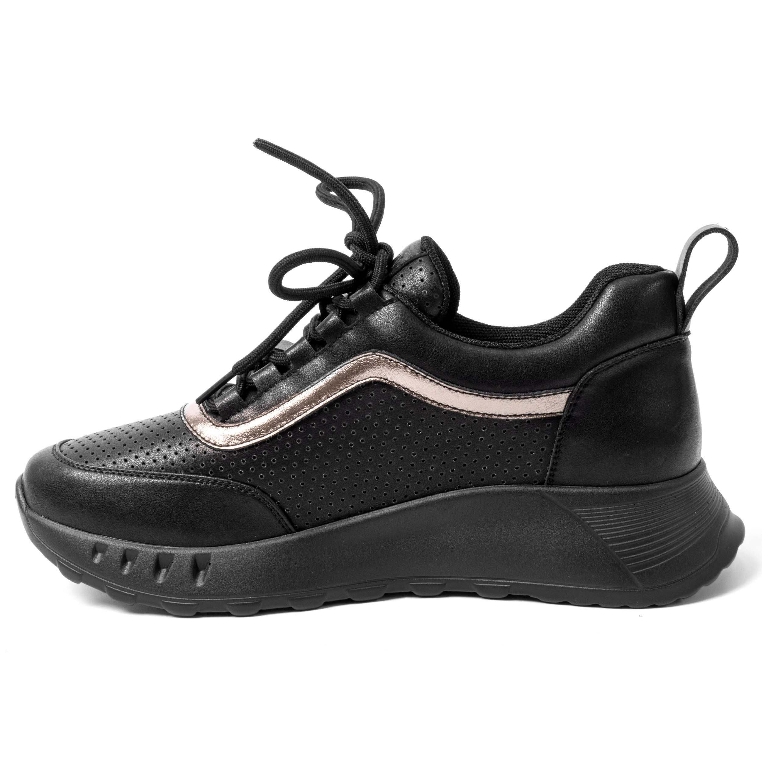 YZY Wholesale women Black sports and casual shoes with microfiber leather