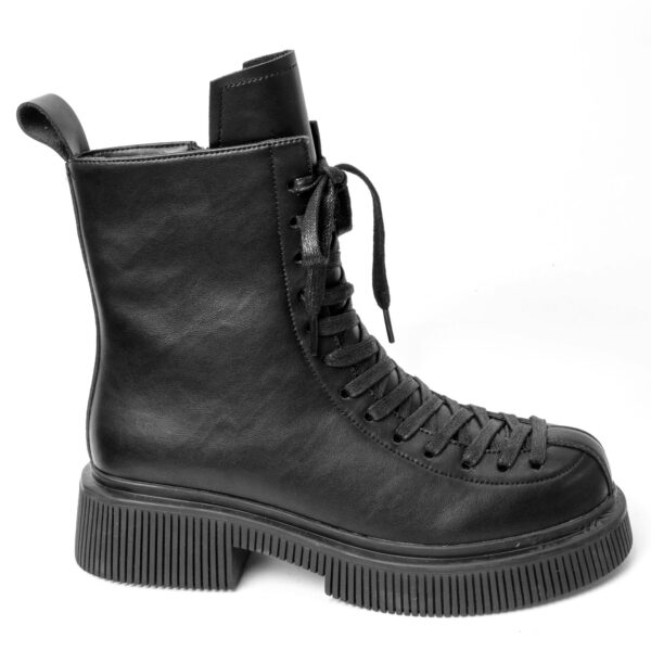 main picture of women ankle black PU work boots