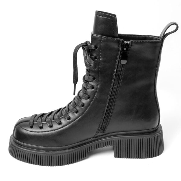 main picture of women ankle black PU work boots