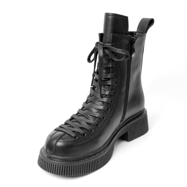 main picture of women ankle black PU work boots