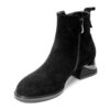 YZY Wholesale women Black heeled boots with genuine leather