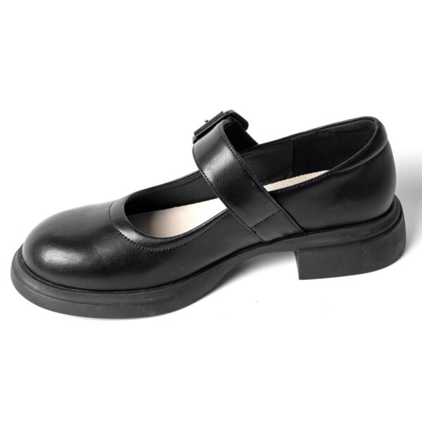 Wholesale black microfiber leather dress and flat shoes for women