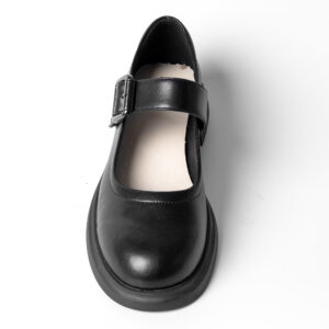 Wholesale black microfiber leather dress and flat shoes for women