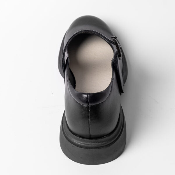 Wholesale black microfiber leather dress and flat shoes for women