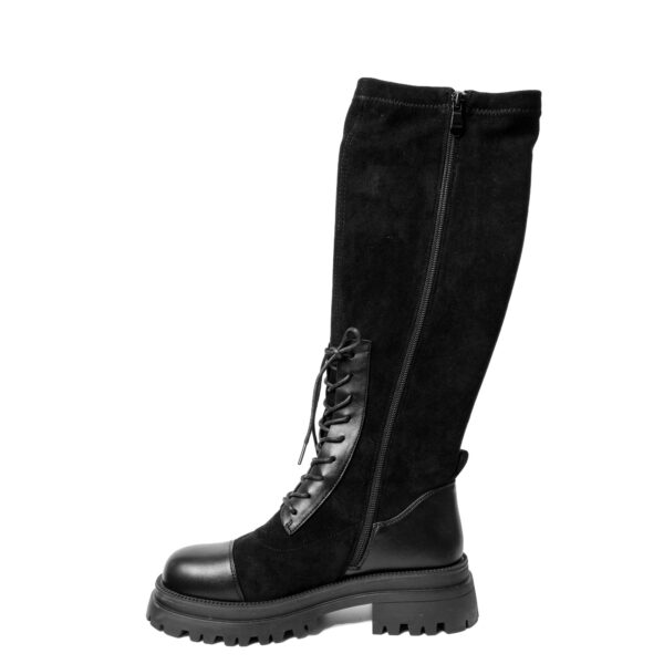 YZY Wholesale knee high boots for women with black microfiber