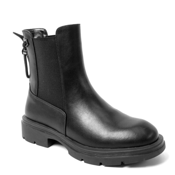 Chelsea boots for women with black PU leather