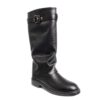 black knee high boots for women with new PU leather