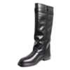 black knee high boots for women with new PU leather