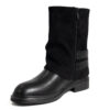 YZY Wholesale women black ankle boots with PU and microfiber